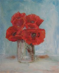 Poppies, oil on canvas