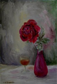Glass of Wine and a Rose
