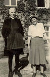 George Seaver (1892-1975) with his housekeeper. The Deanery St. Canices Cathedral, Kilkenny, 1952. Published the book 'History of the Seaver Family' in 1950