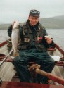 Steve with a 3 and a half pound trout on Lough Derg
